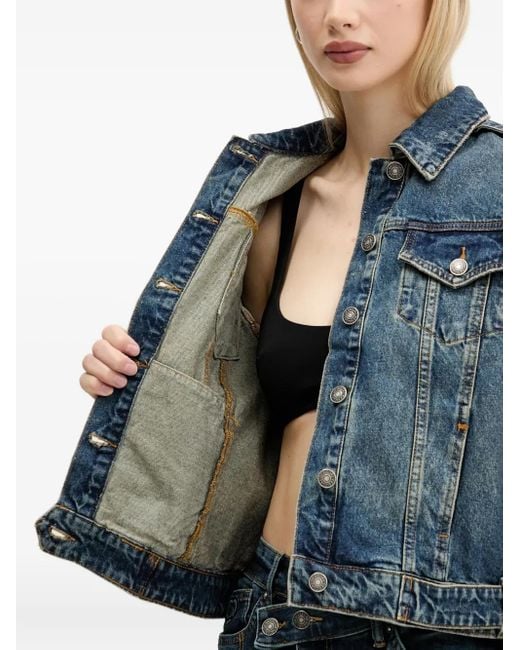 Desigual Blue Button Denim Jacket