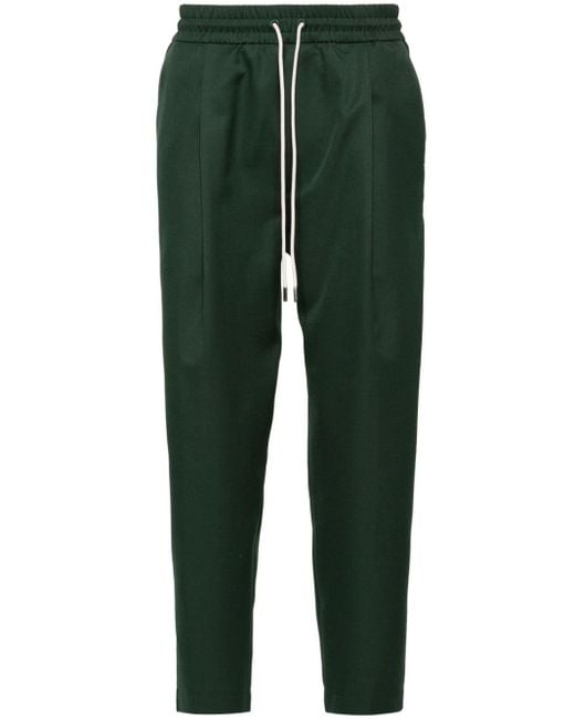Drole de Monsieur Green Drawstring-waist Cropped Trousers for men