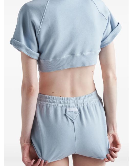 Prada Fleece Shorts in het Blue