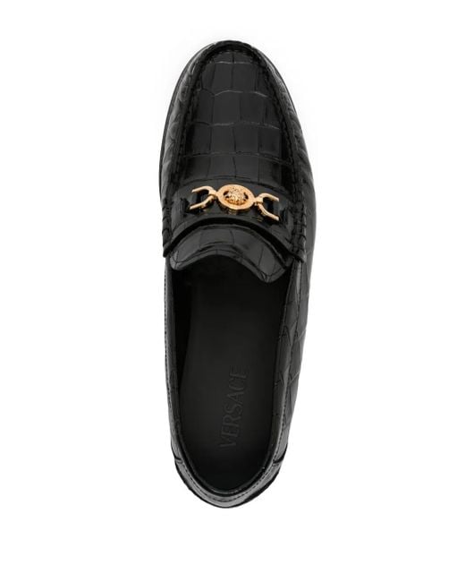 Versace Black Flat Shoes for men