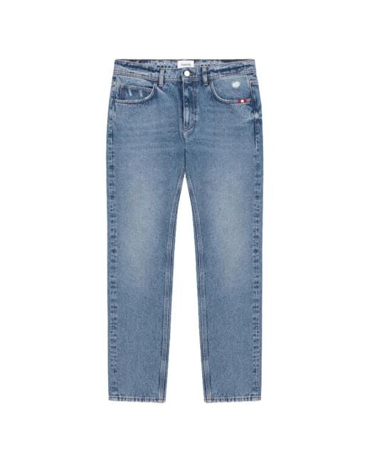 AMISH Blue Whiskered Skinny-Fit Jeans for men