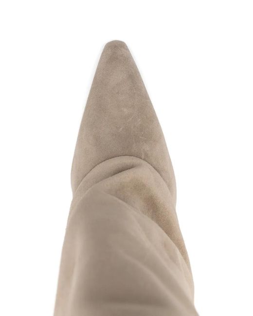 Paris Texas White Pointed-Toe Suede Boots