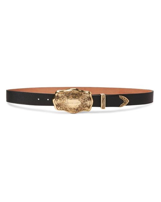 Ralph Lauren Collection Black Western Leather Belt