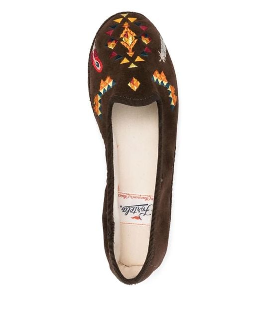 Fortela Brown Wfrutater Flat Pumps