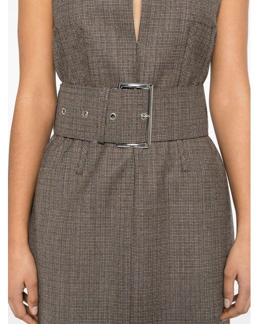 Stella McCartney Gray Houndstooth Mini Dress