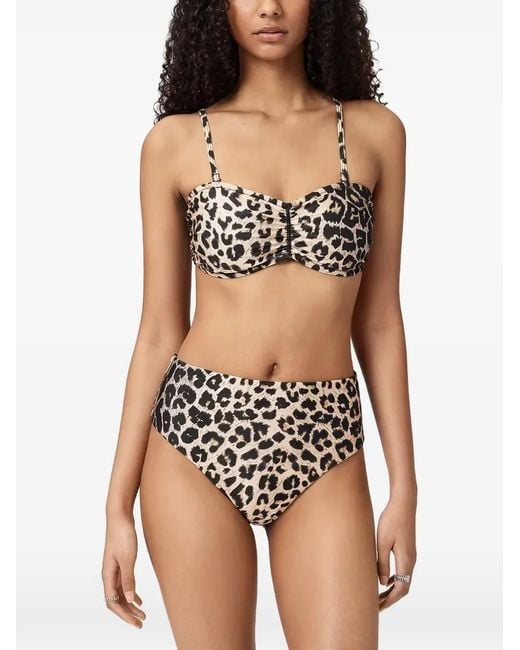 AllSaints Natural Talaria Leopard-Print Bikini Bottoms