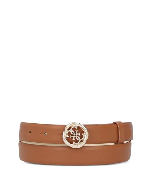 Guess Brown Logo-Buckle Belt