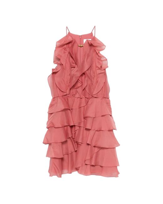 Aje. Pink Cleio Layered Mini Dress