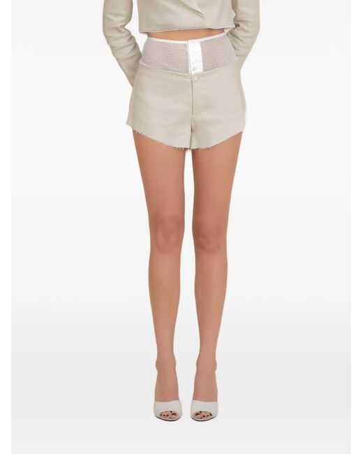 Contessa Mills White Laissez Raw-Cut Shorts