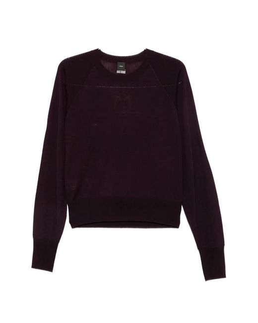Pinko Purple Love Birds-Embroidered Raglan-Sleeve Sweater