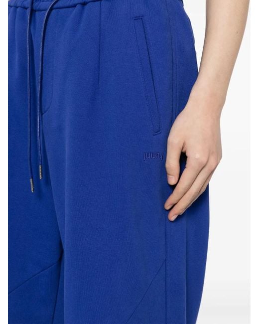 Juun.J Blue Drawstring Cotton Trousers for men