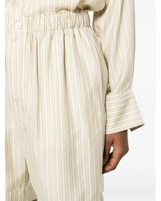 Bermudas Con Motivo A Rayas Carven de color Natural