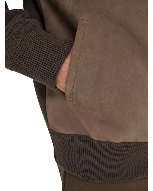 Ferragamo Brown Zip-Up Bomber Jacket for men