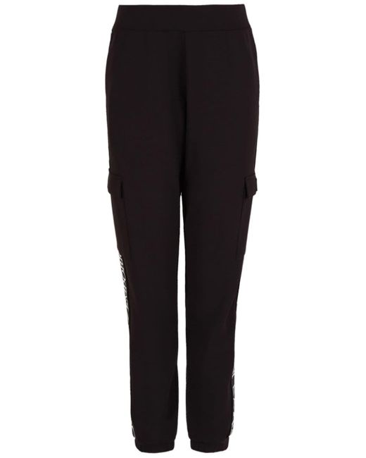 Pantalones de chándal con logo en jacquard EA7 de color Black
