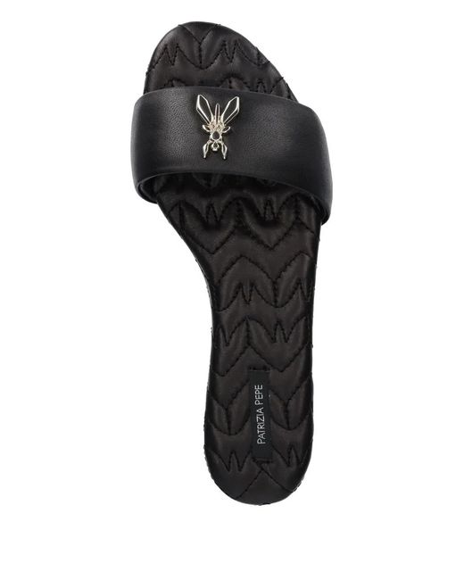 Patrizia Pepe Black Leather Slides
