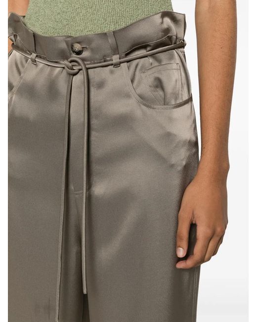 Nanushka Gray Sato Satin-Finish Palazzo Pants