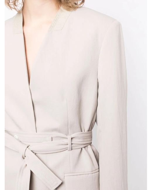3.1 Phillip Lim White Tied-waist Single-breasted Blazer