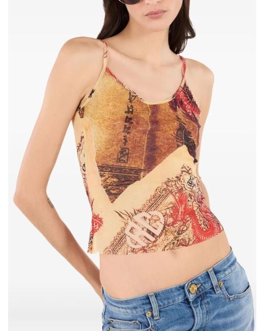 Roberto Cavalli Pink Printed Top