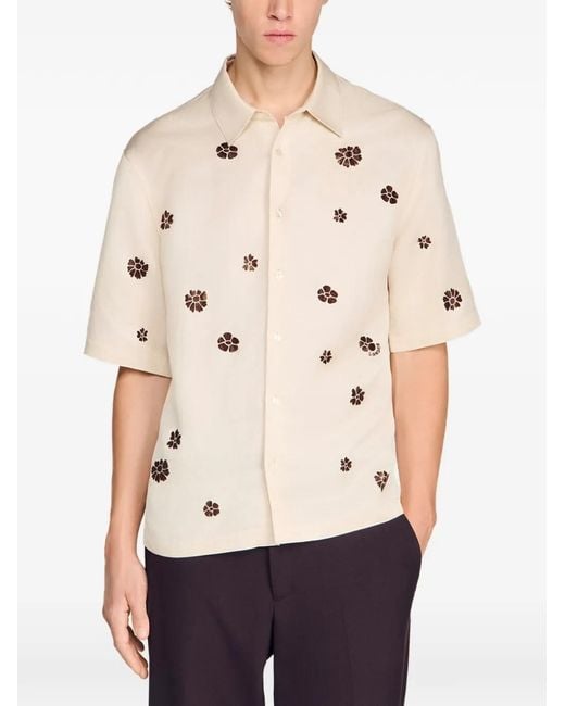 Sandro Natural Chemise Floquée À Fleurs for men