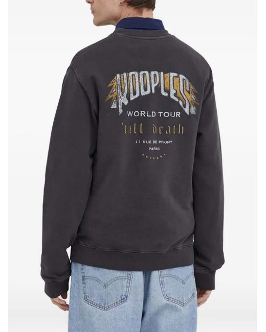 The Kooples Blue Moth-Print Sweatshirt for men