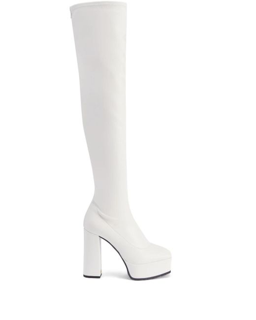 Giuseppe Zanotti White Thigh-high Platform Boots