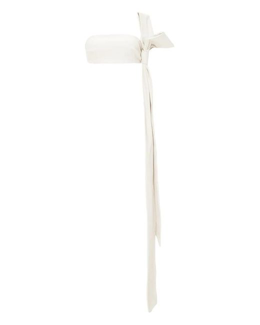 Lika White Bow-Detail Strapless Top