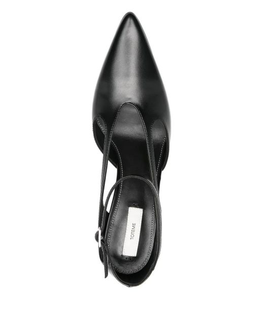 Totême Black Leather Stiletto Pumps