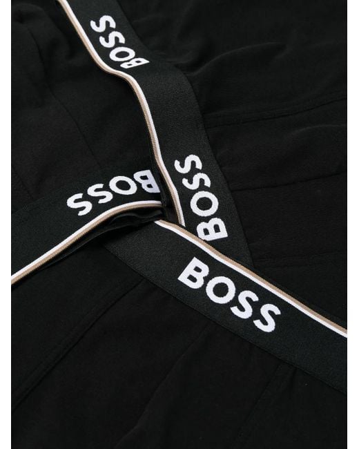Boss Black Pack-Of-Three Logo-Waistband Boxer Briefs for men