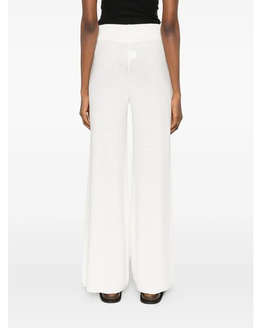 Panicale White Drawstring-Waistband Trousers