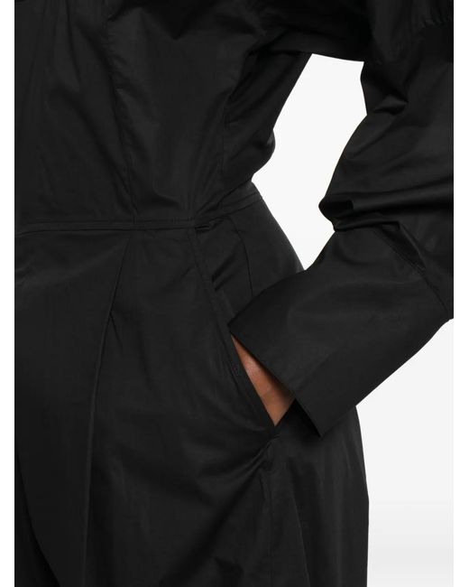 Thelatest Black V-Neck Long-Sleeved Jumpsuit