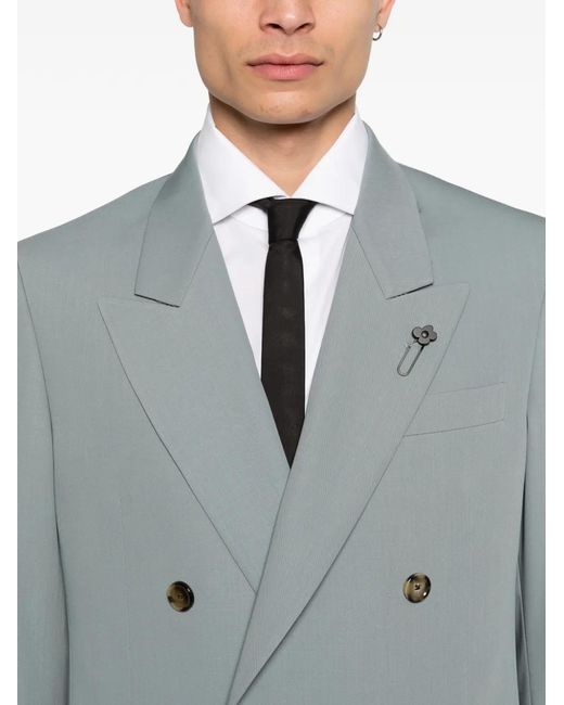 Lardini Blue Double-Breasted Blazer for men
