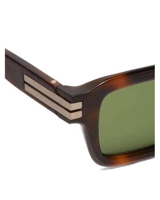 Zegna Green Tortoiseshell-Effect Square-Frame Sunglasses for men