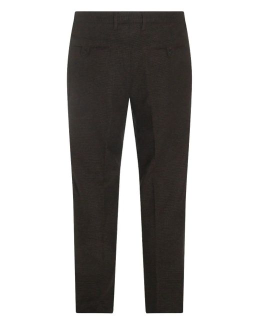 Incotex Gray Pleated Check Trousers for men