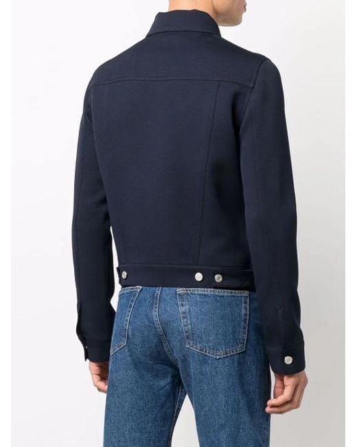Courreges Blue Twill Trucker Jacket for men