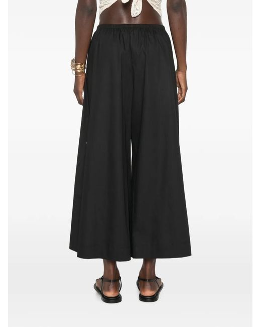 Enza Costa Black Pantalon Palazzo À Taille Élastiquée