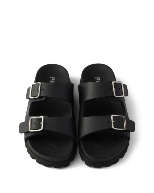 Prada Black Rubber Slides