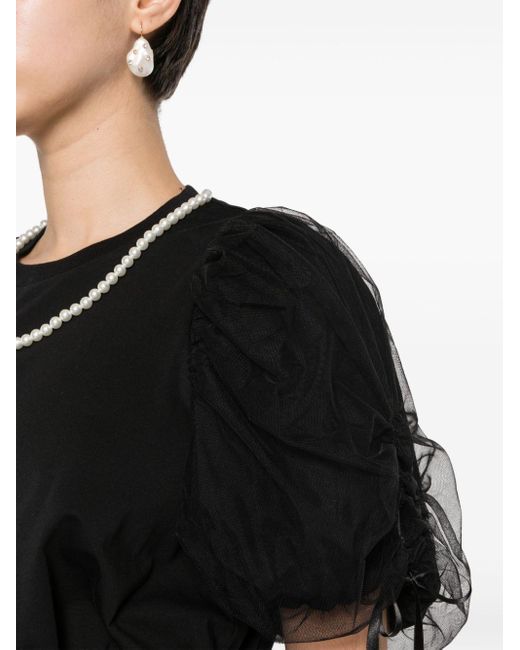 Chemise en coton à ornements de perles Simone Rocha en coloris Black