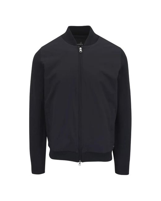 Wahts Blue Paxton Panelled Zip-Up Bomber Jacket for men
