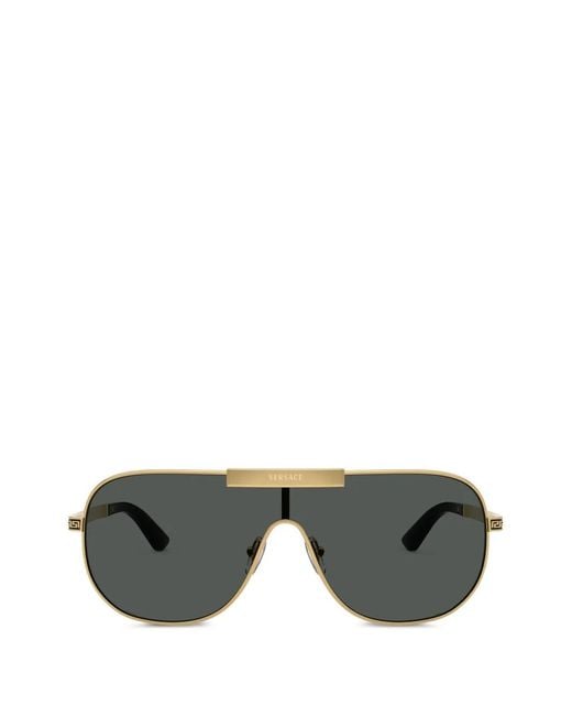 Versace Gray Navigator-Frame Sunglasses