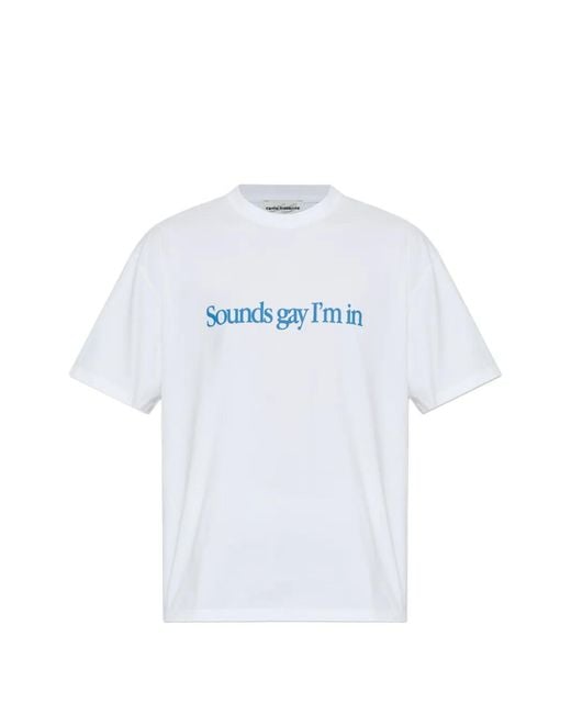 Carne Bollente White T-Shirt Simply Sounds Gay À Slogan Imprimé for men