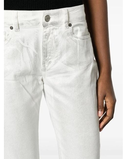 P.A.R.O.S.H. White Low-Rise Bootcut-Leg Jeans