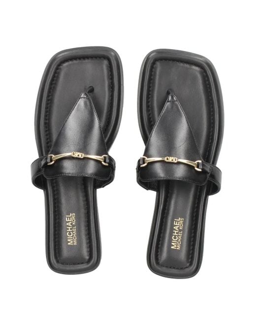 MICHAEL Michael Kors Black Lena Thong Sandals
