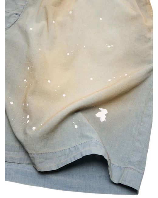 Acne Blue Logo-Stamp Shorts for men