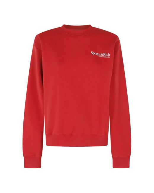 Sporty & Rich Red Logo-Print Sweater