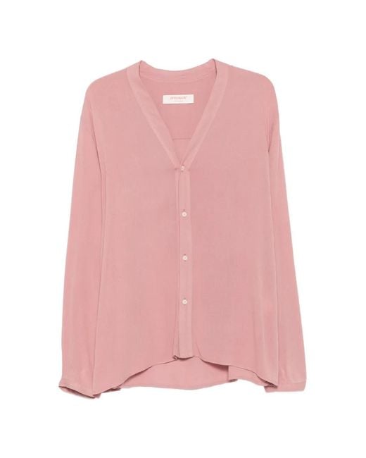 Officina 36 Pink V-Neck Long-Sleeve Shirt for men