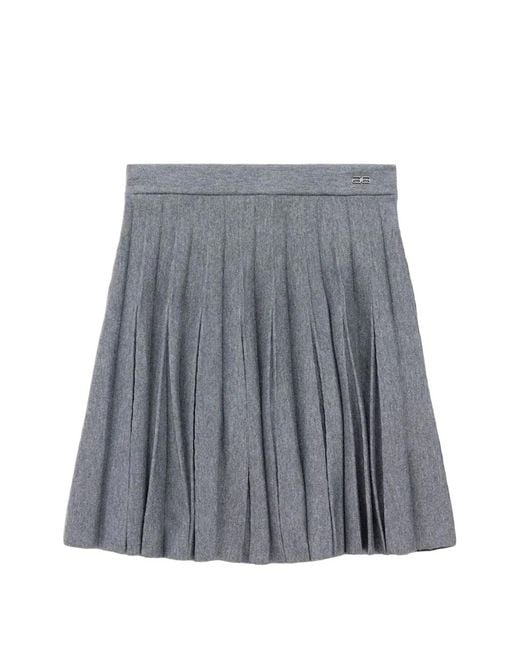 Balenciaga Gray Pleated Elasticated Skirt