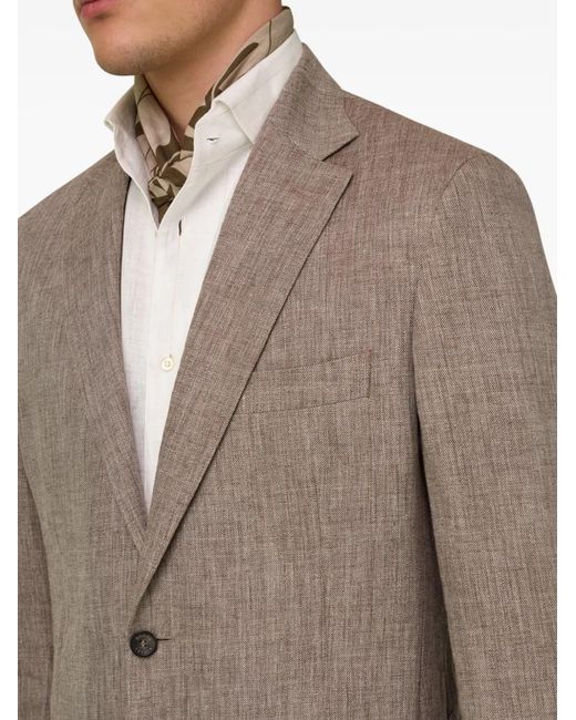 Boggi Brown Mélange Pure Linen Jacket for men