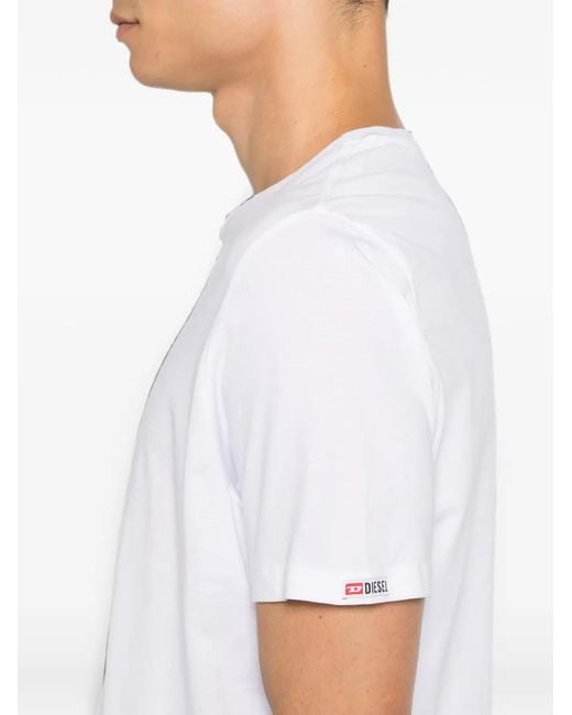 DIESEL White Logo-Patch T-Shirt (Set Of Three) for men
