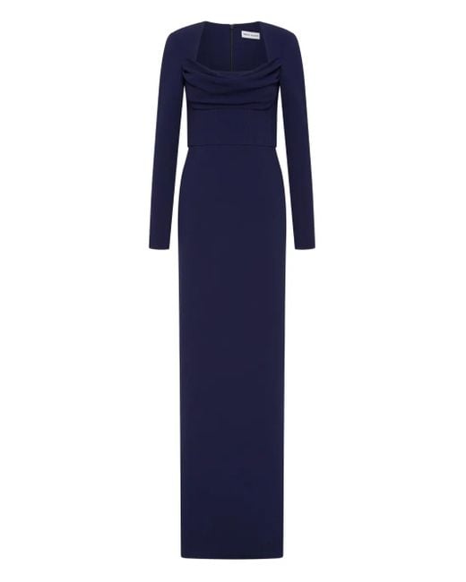 Rebecca Vallance Blue Nemy Long-Sleeve Corset Dress