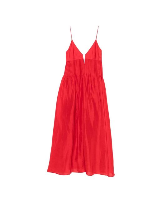 Tory Burch Red Logo-Detail Maxi Dress